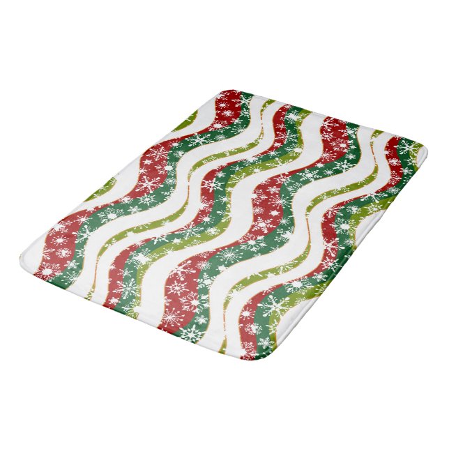 Alfombrilla De Baño olas y copos de Navidad (Angular)