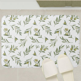 Alfombrilla De Baño Olivas acuarela verde salvia