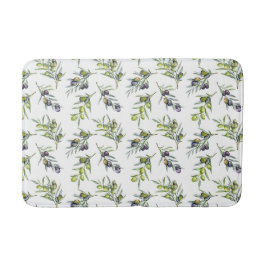Alfombrilla De Baño Olivas acuarela verde salvia