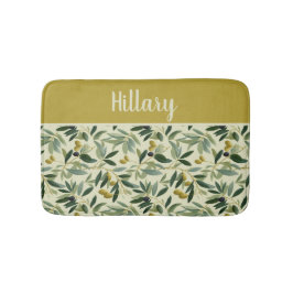Alfombrilla De Baño Olive Branch Monogram Name 