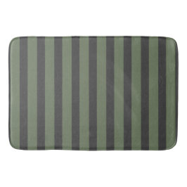 Alfombrilla De Baño Olive Green Tick Striped Modern