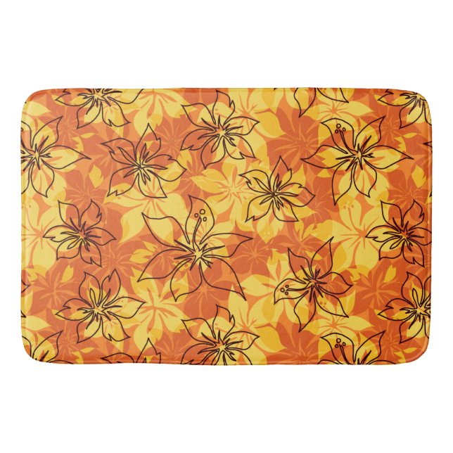 Alfombrilla De Baño Olowalu Hibiscus Hawaiian Camo Tropical (Anverso)