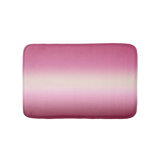 Alfombrilla De Baño Ombre de degradado romántico rosa y crema de marfi (Anverso)