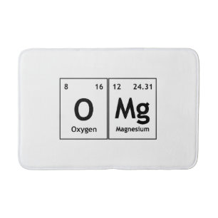 Alfombrilla De Baño OMg Química Palabras Periódicas de Tabla Símbolos
