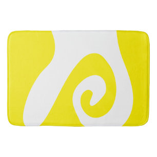 Alfombrilla De Baño Onda de batido blanco y amarillo brillante
