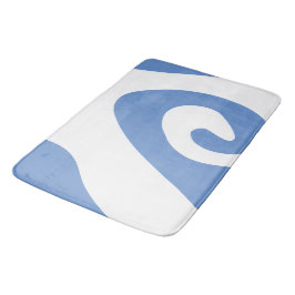 Alfombrilla De Baño Onda en espiral azul y blanco de aciano