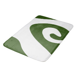 Alfombrilla De Baño Onda en espiral verde bosque y blanco