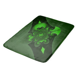 Alfombrilla De Baño Onda en espiral verde oscuro y lima