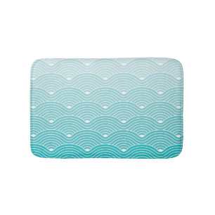 Alfombrilla De Baño Ondas de curva: Patrón geométrico vintage