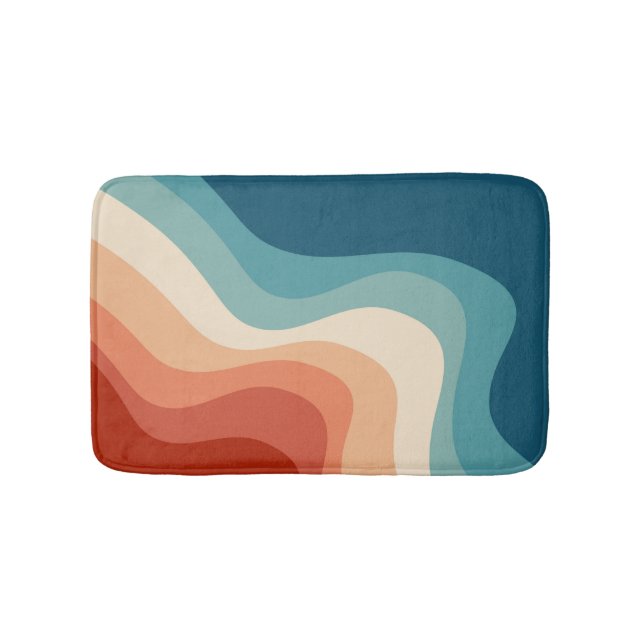 Alfombrilla De Baño Ondas de estilo retro (Anverso)
