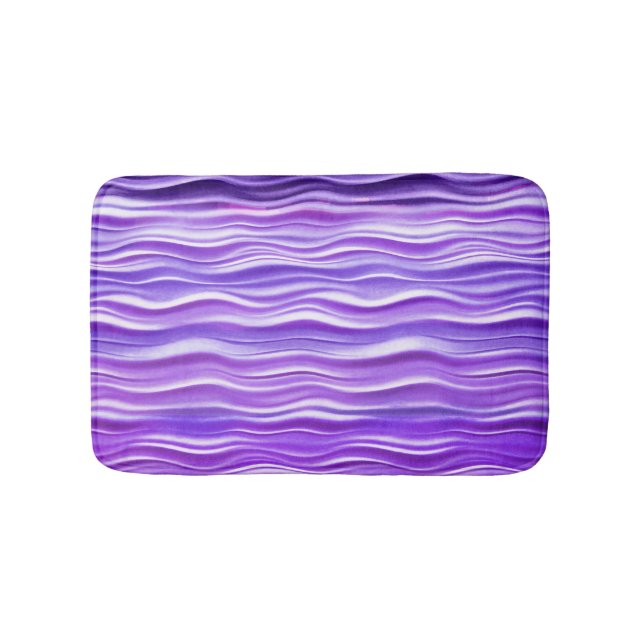 Alfombrilla De Baño Ondas púrpuras de PixDezines (Anverso)