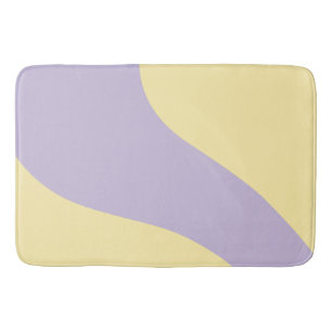 Alfombrilla De Baño Ondas simples en amarillo y púrpura pastel