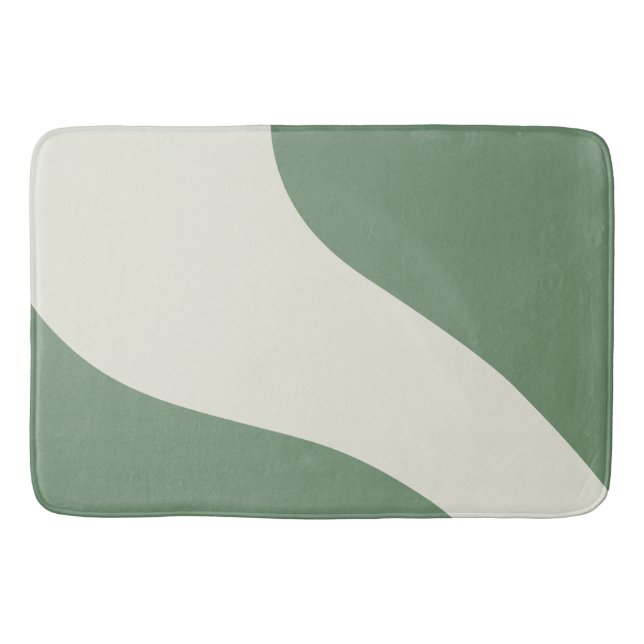 Alfombrilla De Baño Ondas simples en verde (Anverso)