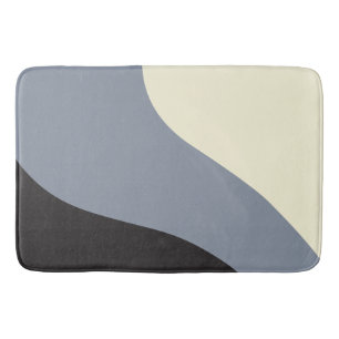 Alfombrilla De Baño Ondas simples - Negro, gris y crema