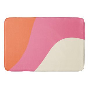 Alfombrilla De Baño Ondas simples - rosa, Naranja y crema