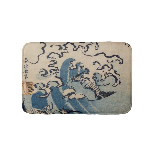 Alfombrilla De Baño Ondas y pájaros, c.1825 (Anverso)