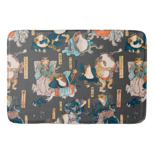 Alfombrilla De Baño Ondulaciones ukiyo-e de rana japonesa