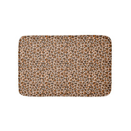 Alfombrilla De Baño Orange and Brown Leopard Print