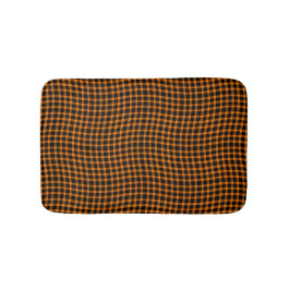 Alfombrilla De Baño Orange Brown Plaid Checker Seamless Pattern