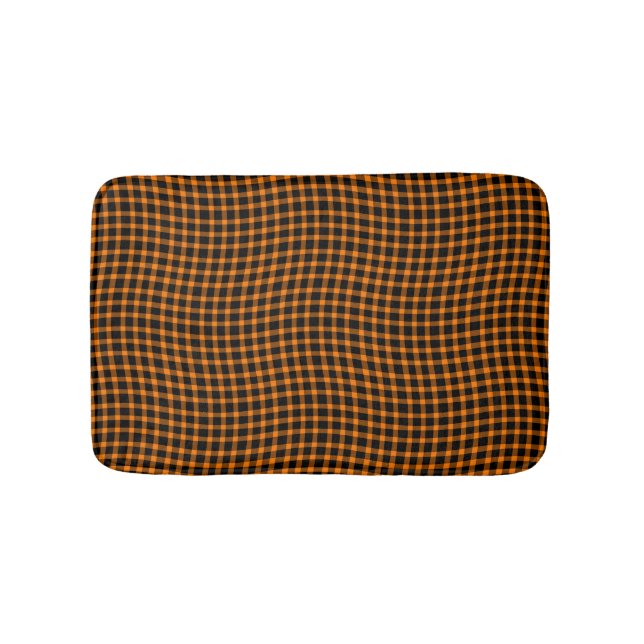 Alfombrilla De Baño Orange Brown Plaid Checker Seamless Pattern (Anverso)