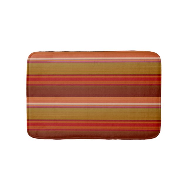 Alfombrilla De Baño Orange Brown rust and Pink Stripes (Anverso)