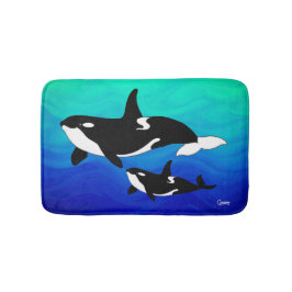 Alfombrilla De Baño Orcas - Pequeña Mat de Baño