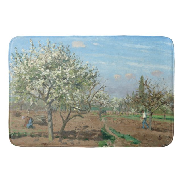 Alfombrilla De Baño Orchard en Bloom, Louveciennes Camille Pissarro (Anverso)