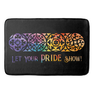Alfombrilla De Baño Orgullo arcoiris de la ventana gótica