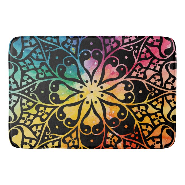 Alfombrilla De Baño Orgullo arcoiris de la ventana gótica (Anverso)