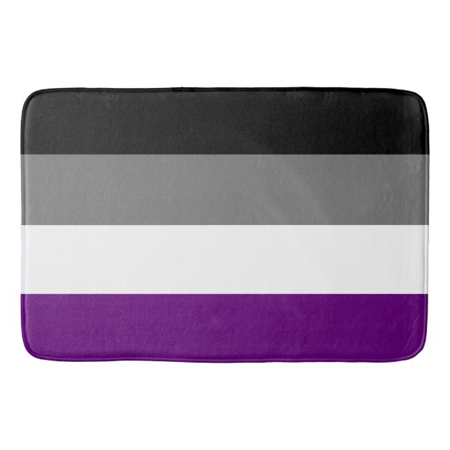 Alfombrilla De Baño Orgullo asexual arcoiris {{ Ace | Demi | Gris }} (Anverso)