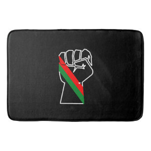 Alfombrilla De Baño orgullo negro bandera panafricana roja verde puño