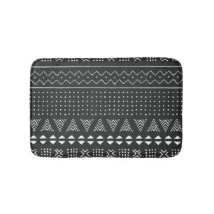 Alfombrilla De Baño Origen étnico tribal: patrón blanco negro.