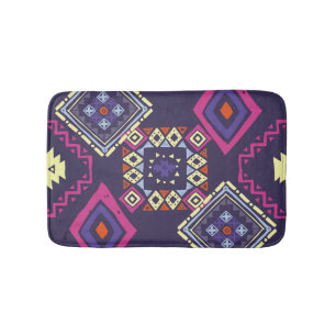 Alfombrilla De Baño Origen geométrico primitivo, étnico tribal.