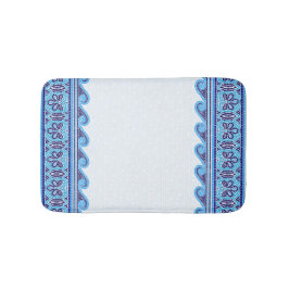 Alfombrilla De Baño Ornamento de mosaico griego - tonos azules