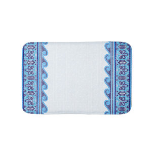 Alfombrilla De Baño Ornamento de mosaico griego - tonos azules