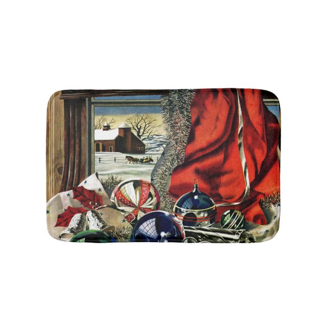 Alfombrilla De Baño Ornamentos de Navidad (Anverso)