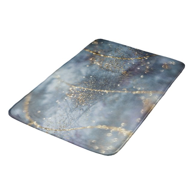 Alfombrilla De Baño Oro Azul Brillo Glam 1 (Angular)