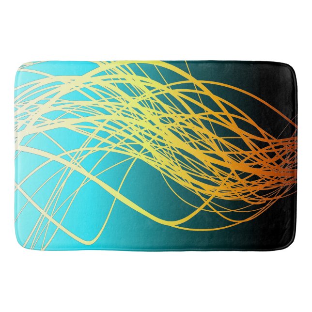 Alfombrilla De Baño Oro azul del flujo linear - estera de baño (Anverso)