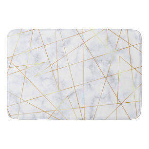 Alfombrilla De Baño oro de mármol blanco del polluelo elegante falso