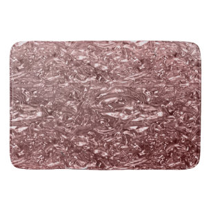 Alfombrilla De Baño Oro Rosa Cromo Líquido Metálico Chic Glam