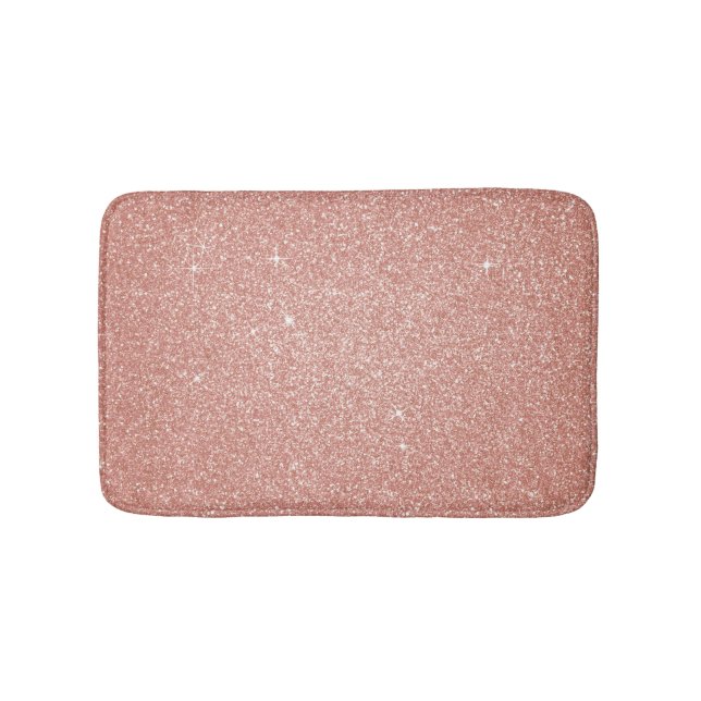 Alfombrilla De Baño Oro Rosa: Purpurina rosa Rubor y espárragos (Anverso)