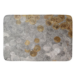 Alfombrilla De Baño Oro y monedas de plata