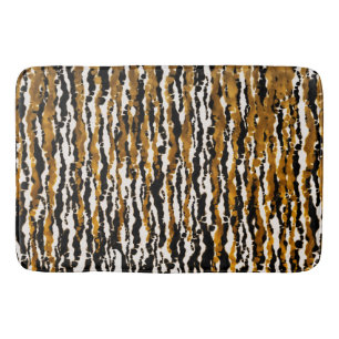 Alfombrilla De Baño Oro y negro Safari Moderno Lluvia Selva Glam