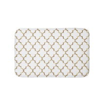 Oro y Quatrefoil blanco
