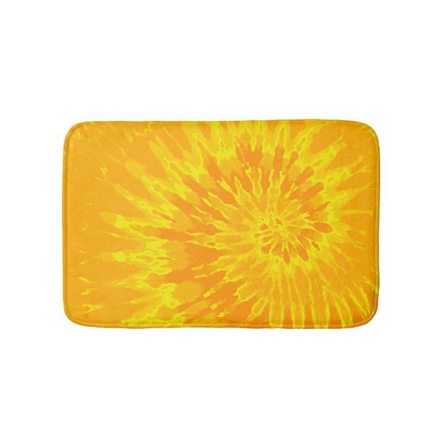 Alfombrilla De Baño Oro y tinte espiral amarillo (Anverso)