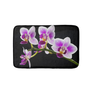 Alfombrilla De Baño Orquídea blanca y púrpura