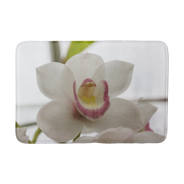 Alfombrilla De Baño Orquídea blanca y rosada (Anverso)