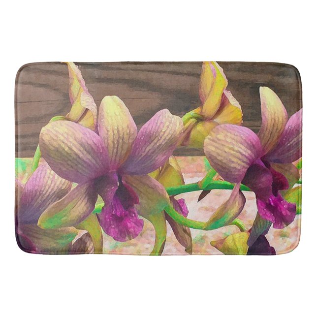 Alfombrilla De Baño Orquídeas floreciendo (Anverso)