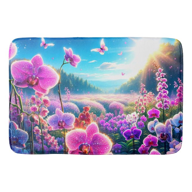 Alfombrilla De Baño Orquídeas rosas (Anverso)