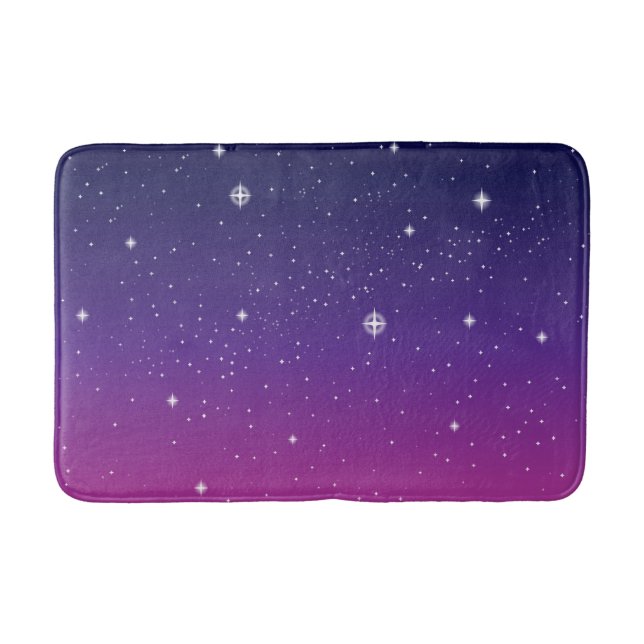 Alfombrilla De Baño Oscuro Purple Starry Night Sky (Anverso)